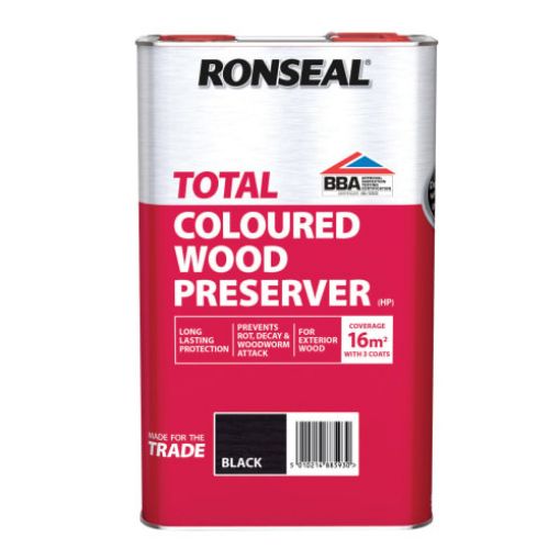 Picture of Ronseal Trade Total Wood Preserver Black 5Ltr