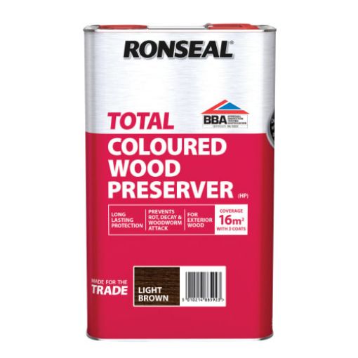 Picture of Ronseal Trade Total Wood Preserver Light Brown 5Ltr