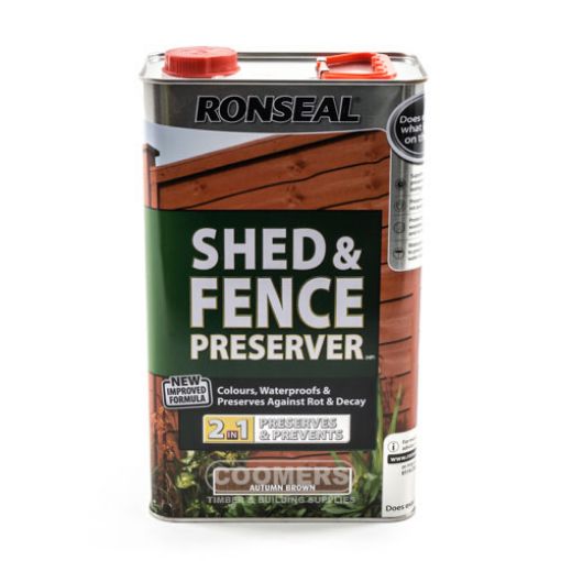 Picture of Ronseal Shed and Fence Preserver Autumn Brown 5Ltr