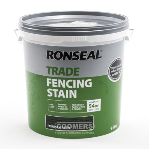 Picture of Ronseal Trade Fencing Stain Forest Green 9Ltr