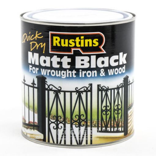 Picture of Rustins Quick Dry Matt Black Paint 1Ltr