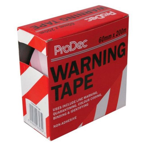 Picture of Warning Tape Red/White 60mm x 200Mtr