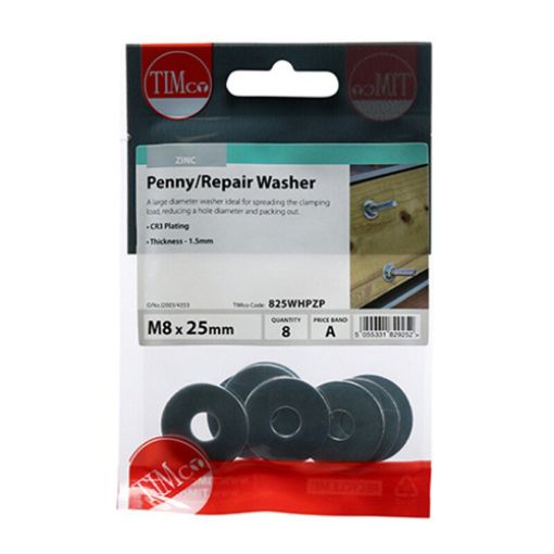 Picture of Penny Washer BZP M8 x 25 (Pack of 8)