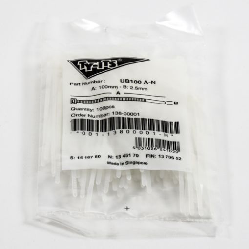 Picture of Cable Ties Natural 100mm (Pack of 100)