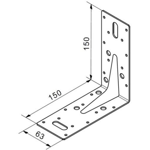 Picture of Angle Bracket Heavy Duty 150 x 150 x 63mm