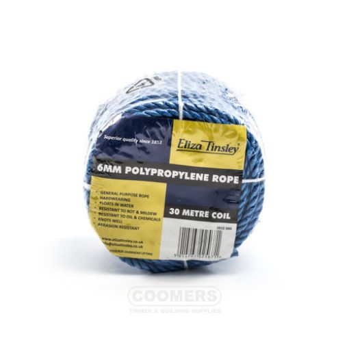 Picture of Eliza Tinsley Blue Polypropylene Rope 6mm x 30Mtr