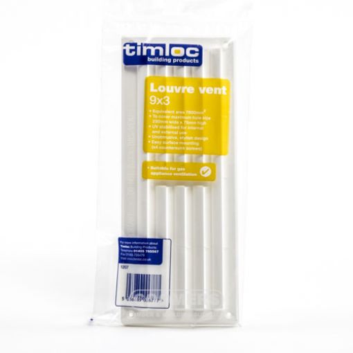 Picture of Plastic Open Louvre Vent White 9 x 3"