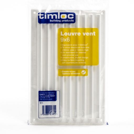 Picture of Plastic Open Louvre Vent White 9 x 6"