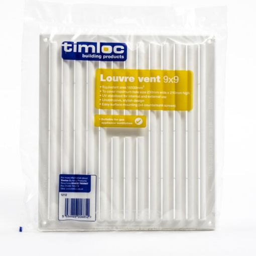 Picture of Plastic Open Louvre Vent White 9 x 9"