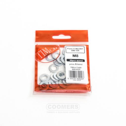 Picture of Flat Washer Zinc M8 (Bag of 30)