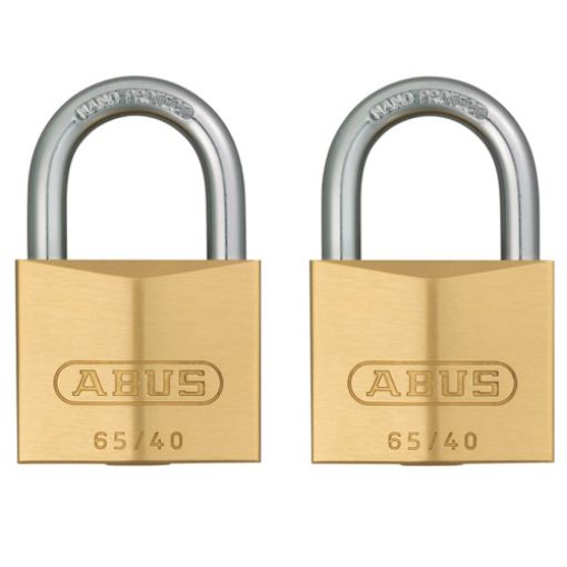 Picture of Abus 65/40mm Brass Padlock Twin Pack