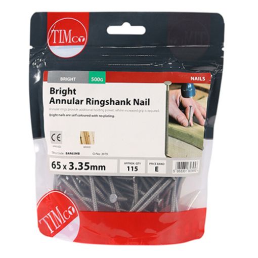 Picture of Bright Annular Ringshank Nail 65 x 3.35mm - 0.5KG