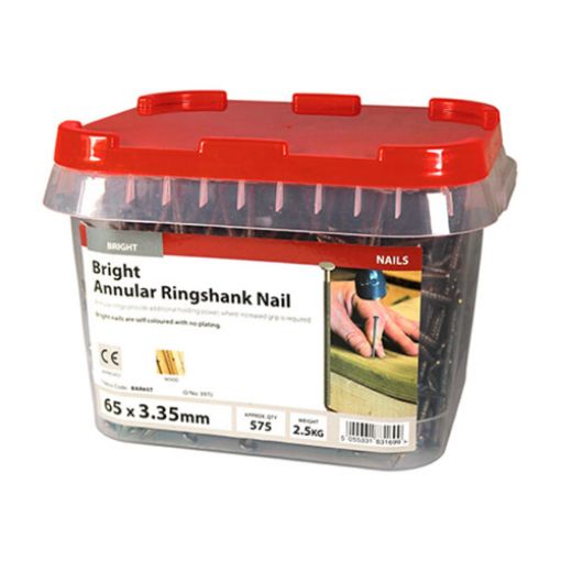 Picture of Bright Annular Ringshank Nail 65 x 3.35mm - 2.5KG