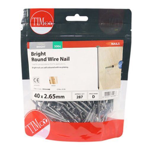 Picture of Bright Round Wire Nail 40 x 2.65mm - 0.5KG