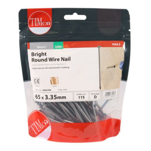 Picture of Bright Round Wire Nail 65 x 3.35mm - 0.5KG