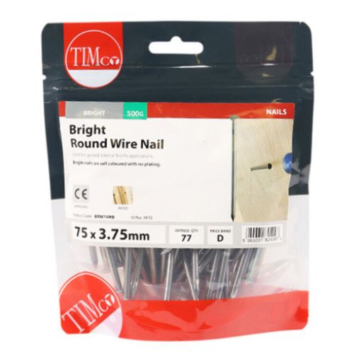 Picture of Bright Round Wire Nail 75 x 3.75mm - 0.5KG