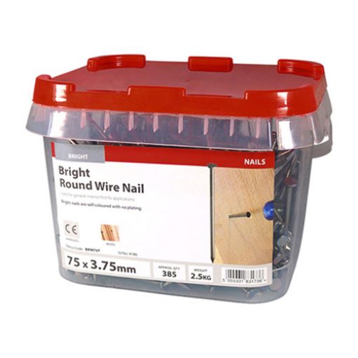 Picture of Bright Round Wire Nail 75 x 3.75mm - 2.5KG