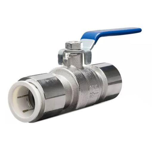 Picture of 22mm Compression Lever Ball Valve With Speedfit Connections - Red & Blue Handles