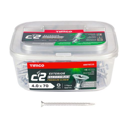 Picture of C2 Strong-Fix Exterior Screw 4.0 x 70mm (Tub of 170)