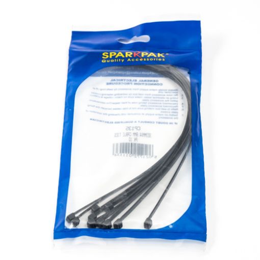 Picture of Cable Ties Black 300 x 4.8mm Pack of 10