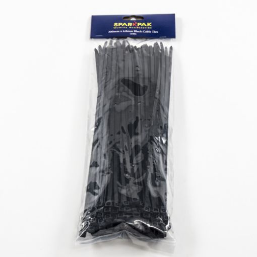 Picture of Cable Ties Black 300 x 4.8mm Pack of 100