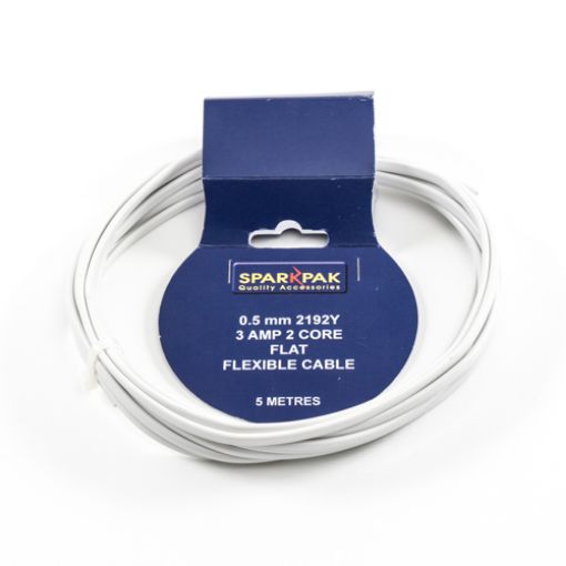 Picture of 2-Core 3 Amp Flat Flex 0.5mm x 5Mtr White 2192Y