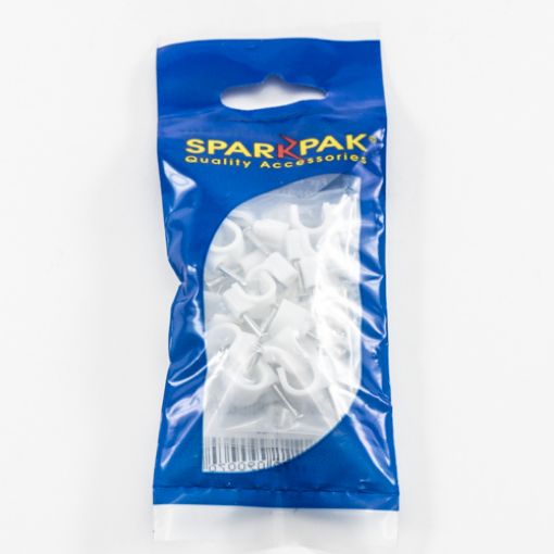 Picture of Round Clips White 8mm Pack of 20