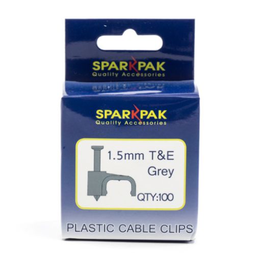Picture of T and E Clips Grey 1.5mm Box of 100
