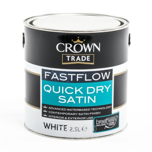 Picture of Crown Trade Fastflow Quick Dry Satin White 2.5Ltr