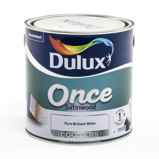 Picture of Dulux Once Satinwood Pure Brilliant White 2.5Ltr