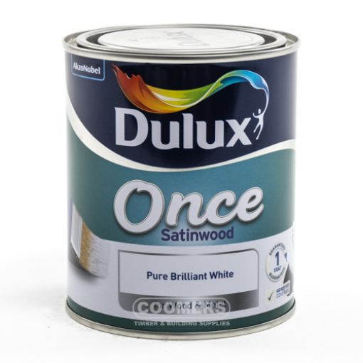 Picture of Dulux Once Satinwood Pure Brilliant White 750ml
