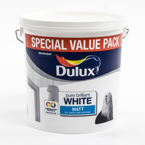 Picture of Dulux Matt Emulsion Pure Brilliant White 6Ltr