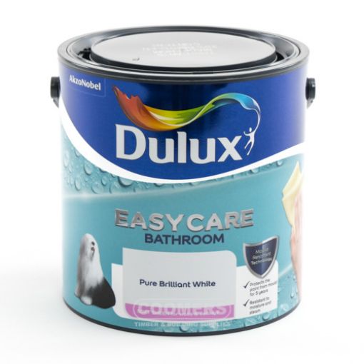 Picture of Dulux Easycare Bathroom Soft Sheen Pure Brilliant White 2.5Ltr
