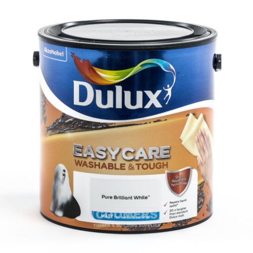 Picture of Dulux Easycare Washable and Tough Matt Emulsion Pure Brilliant White 2.5Ltr