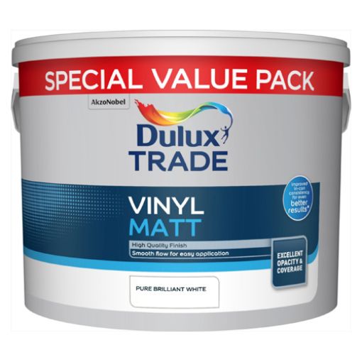 Picture of Dulux Trade Vinyl Matt PBW 7.5Ltr