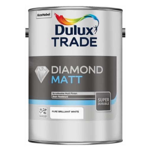 Picture of Dulux Trade Diamond Matt White 5Ltr