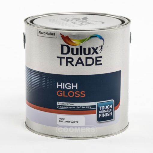 Picture of Dulux Trade High Gloss Pure Brilliant White 2.5Ltr