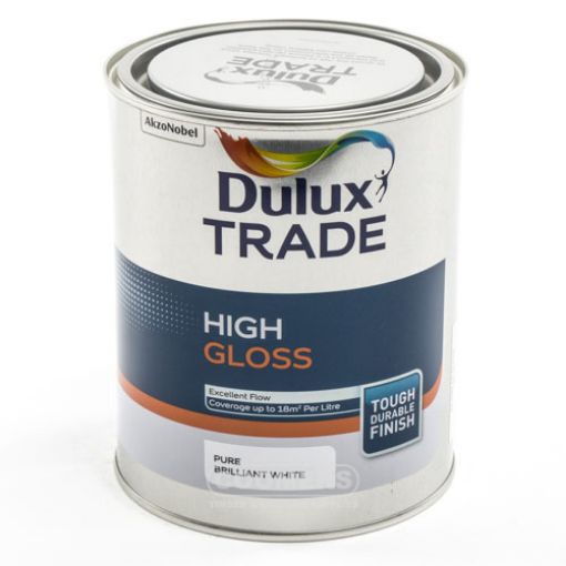 Picture of Dulux Trade High Gloss Pure Brilliant White 1Ltr