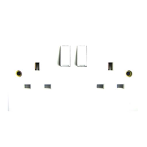 Picture of 13 Amp 2 Gang Switched Socket White