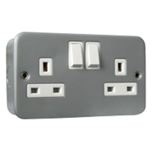 Picture of 13 Amp 2 Gang Switched Socket Metalclad