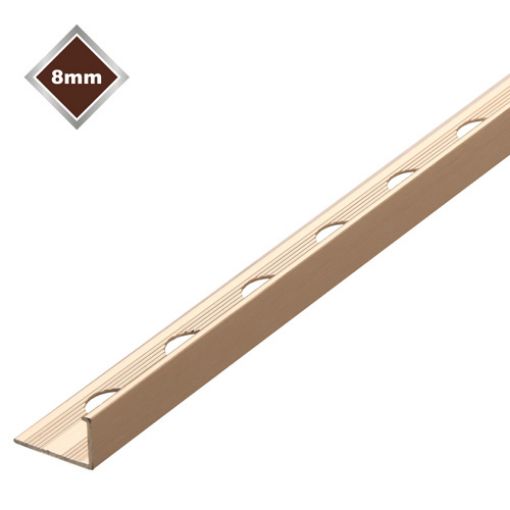 Picture of Tile Trim L Shape 2.44Mtr x 8mm Brushed Stainless Steel