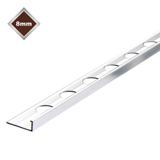 Picture of Tile Trim L Shape Aluminium 2.44Mtr x 8mm Silver