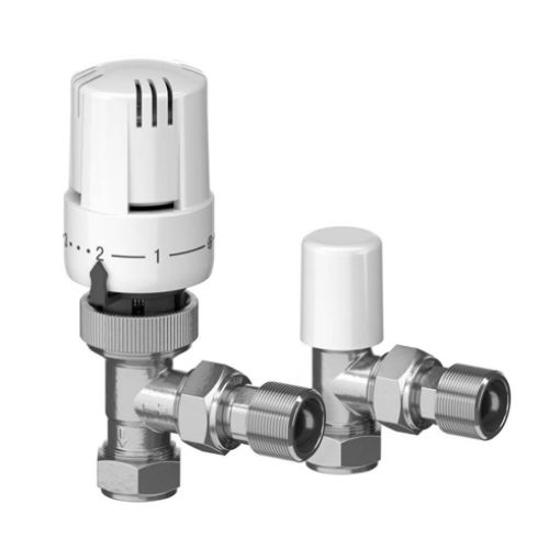 Picture of Lockshield Angle Thermostatic Radiator Valve Twin Pack
