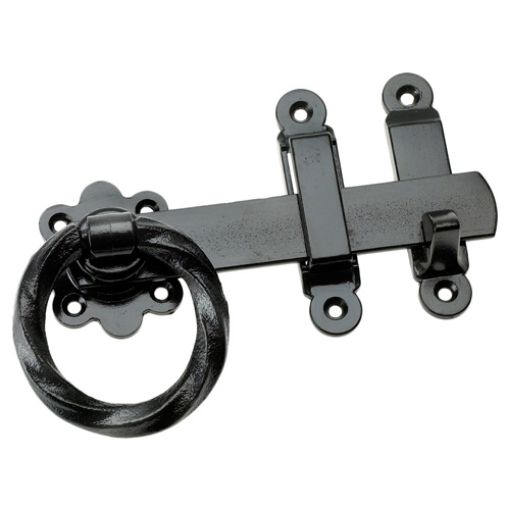 Picture of Twisted Ring Gate Catch Black 150mm