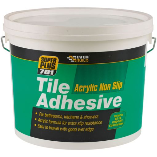 Picture of Everbuild 701 Non Slip Tile Adhesive, White, 14KG