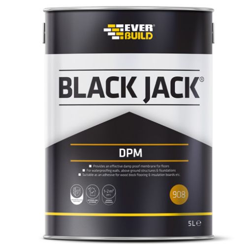 Picture of Everbuild Black Jack 908 D.P.M. -Damp Proof Membrane Black 5 Litre