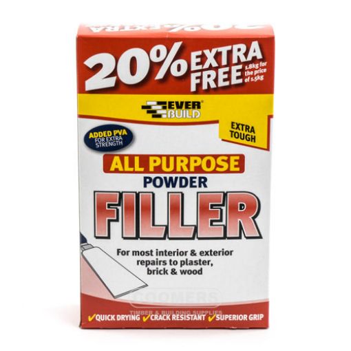 Picture of Everbuild All Purpose Powder Filler, White, 1.5KG