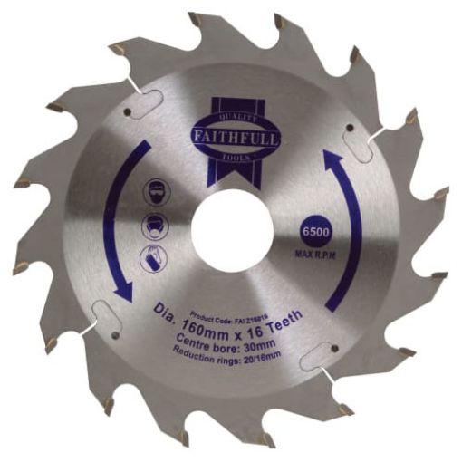 Picture of Faithfull TCT Circular Saw Blade 160 x 30mm x 16T POS