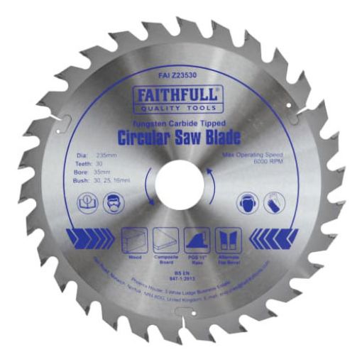 Picture of Faithfull TCT Circular Saw Blade 235 x 35mm x 30T POS