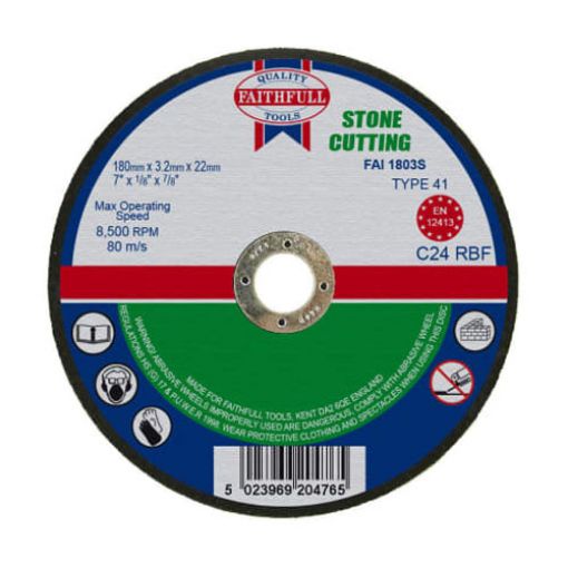 Picture of Faithfull Stone Cut Off Disc 180 x 3.2 x 22.23mm